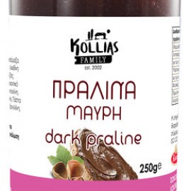 Πραλίνα Φουντουκιού με Σοκολάτα Υγείας χωρίς ζάχαρη, χωρίς γλουτένη και χωρίς λακτόζη«Kollias Family» 250γρ
